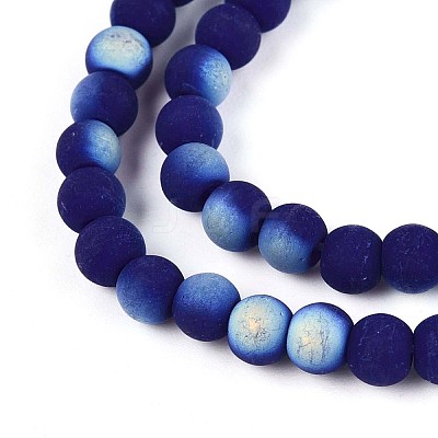 Frosted Opaque Glass Beads Strands LS-GLAA-T032-P4mm-MBB03-1