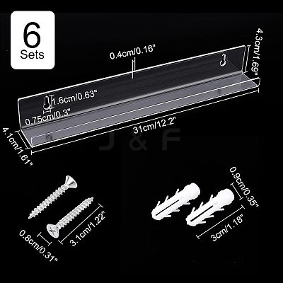 U-Shaped Acrylic Wall-mounted Display Stands LS-ODIS-WH0038-01-1