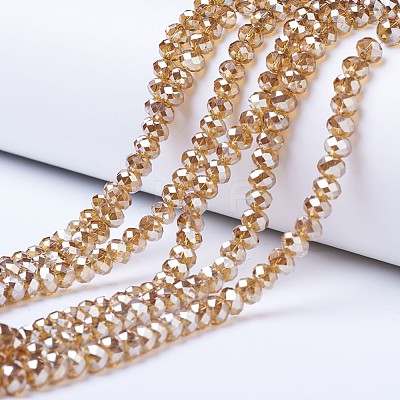 Electroplate Glass Beads Strands EGLA-A034-T6mm-C08-1