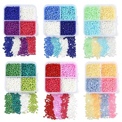 72G 4 Styles Glass Seed Beads SEED-YW0002-77C-1