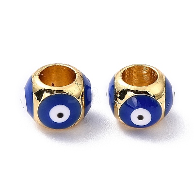 Real 18K Gold Plated Brass European Beads KK-A155-28G-D-1