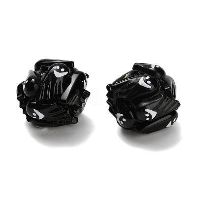 Halloween Theme Polymer Clay Rhinestone Beads with Resin RESI-Z045-02A-02-1