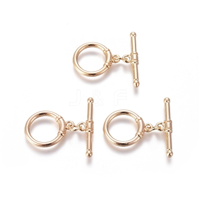 Brass Toggle Clasps KK-G381-06G-1