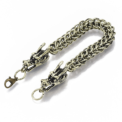 Men's Alloy Wheat Chain Bracelets BJEW-T014-09AB-1