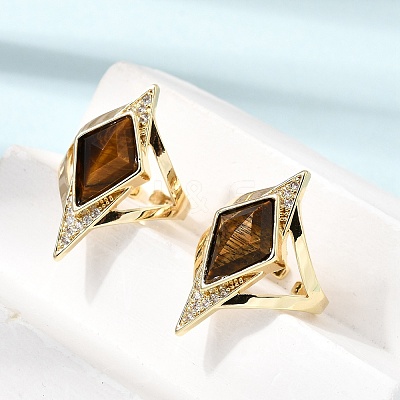 Brass Micro Pave Cubic Zirconia Cuff Rings for Women GG-CBA7610-11G-01-1