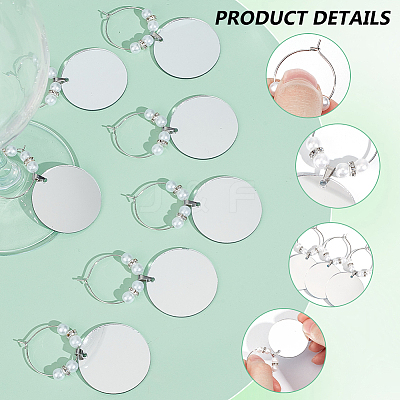 24Pcs Mirror Surface Acrylic Wine Glass Charms AJEW-BC00009-1