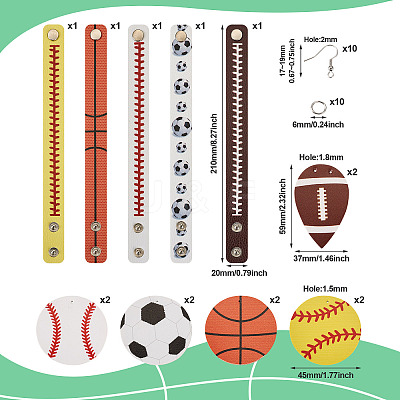 DIY Sport Theme Bracelet Earring Making Kit DIY-TA0005-86-1