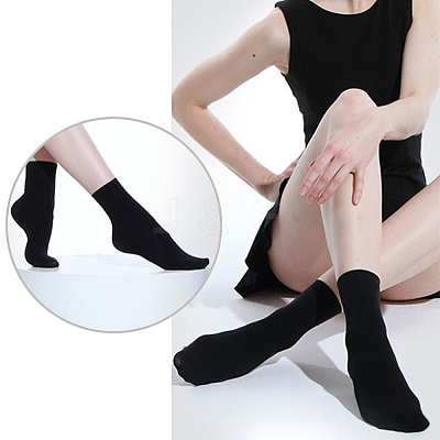 Polyester Thicken Short Socks for Girl AJEW-WH20083-001-1