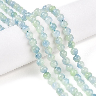 Dyed Natural White Jade Beads Strands G-T138-6mm-210-23-1