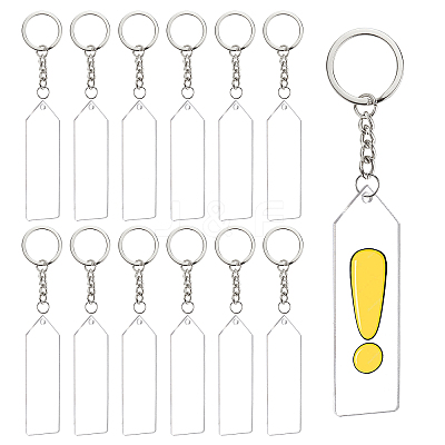 DIY Rectangle with Angle Acrylic Pendant Keychain Making Kits DIY-BC0001-62P-1