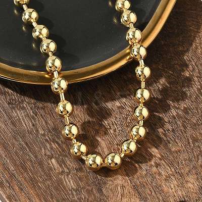 Rack Plating Brass Ball Chain Necklaces for Women NJEW-G102-01D-G-1