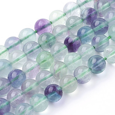 Natural Fluorite Beads Strands X-G-E112-6mm-19-1