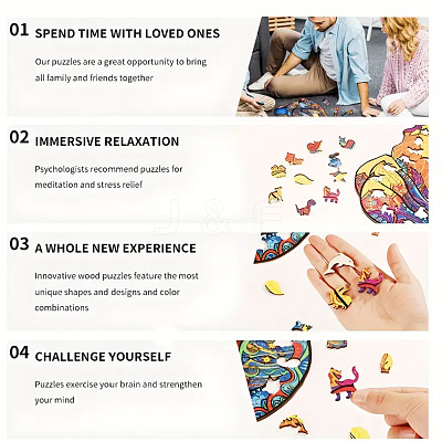 Wooden Puzzles for Adults and Kids WOCR-PW0008-01-1