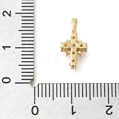 Brass Pave Clear Cubic Zirconia Pendants KK-M101-01G-06-1