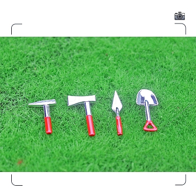 Miniature Alloy Shovel & Axe & Awl Outdoors Tools Set MIMO-PW0001-176A-1