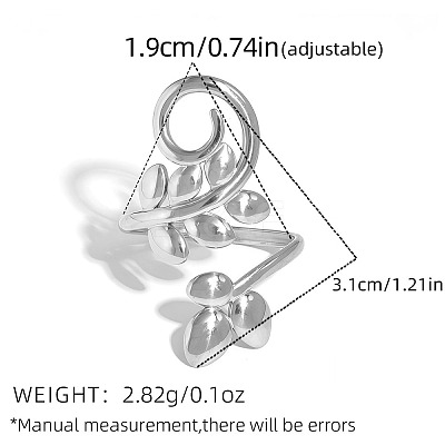 304 Stainless Steel Cuff Open Rings WGD2E4C-02-1