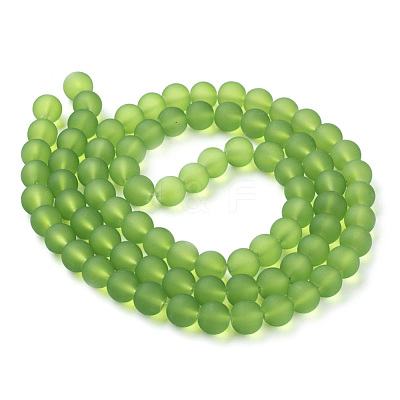Baking Paint Transparent Glass Bead Strands GLAA-S031-4mm-34-1