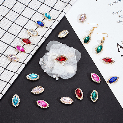 AHADEMAKER 80Pcs 8 Colors Sew on Rhinestone RGLA-GA0001-06-1