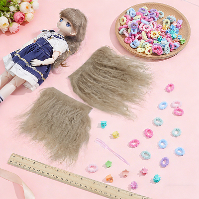 2Pcs Wool Doll Wig Hair DIY-NB0016-02C-1
