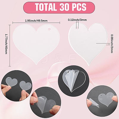 30Pcs Transparent Acrylic Pendants OACR-SC0002-30A-1