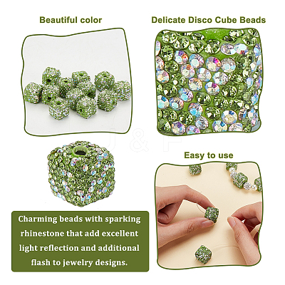 10Pcs Rhinestone Clay Pave Glass Beads FIND-OC0003-18-1