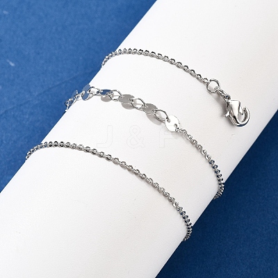 Brass Cable & Flat Sequin Chains Necklaces for Women NJEW-D302-44P-1