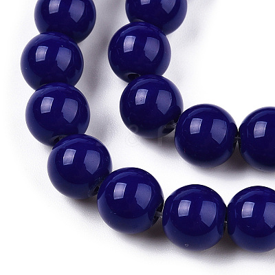 Opaque Solid Color Glass Beads Strands GLAA-T032-P8mm-03-1