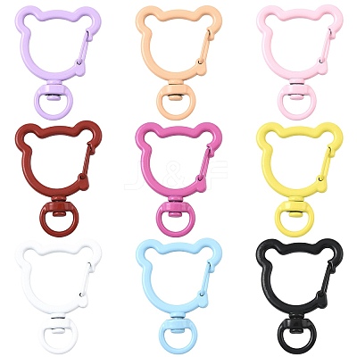 14Pcs Spray Painted Eco-Friendly Alloy Swivel Snap Hook Clasps FIND-FS0004-59-1