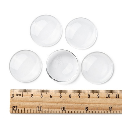Transparent Glass Cabochons GGLA-R026-35mm-1