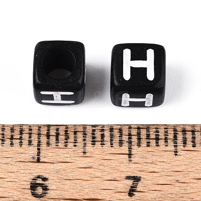 Initial Acrylic Horizontal Hole Beads OACR-ZX006-35H-1