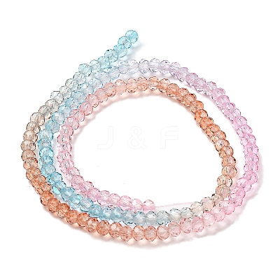 Transparent Painted Glass Beads Strands X1-DGLA-A034-T1mm-A19-1