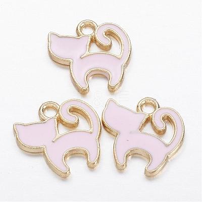 Alloy Enamel Kitten Charms PALLOY-P118-17-1