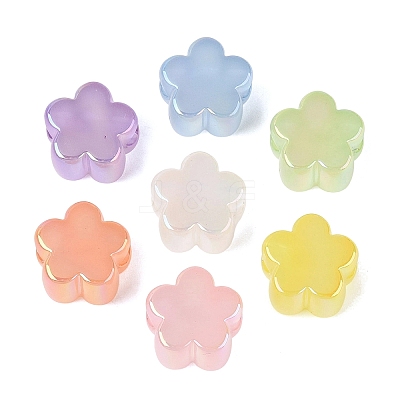 Luminous UV Plating Opaque Acrylic European Beads OACR-Q197-16-1