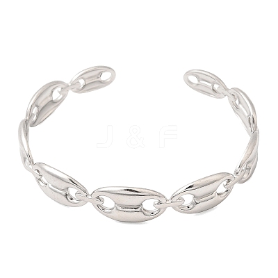 304 Stainless Steel Mariner Chain Cuff Bangles for Women SA-CBA82C8-07P-1