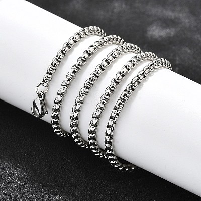 Non-Tarnish 304 Stainless Steel Box Chain Necklaces NJEW-O110-05I-P-1