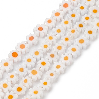 Handmade Millefiori Glass Bead Strands LAMP-J035-8mm-23-1