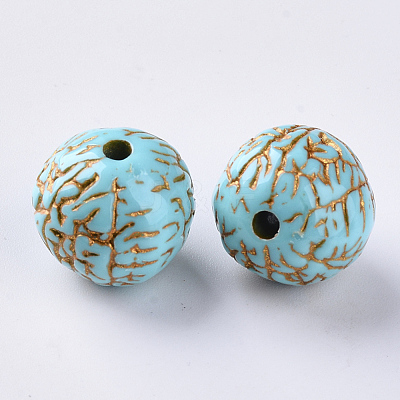 Plating Acrylic Beads OACR-S029-102-1