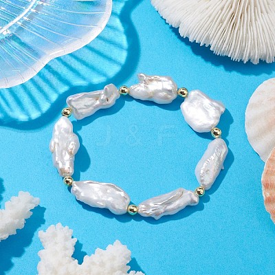 Natural Keshi Pearl Stretch Bracelets for Women BJEW-JB10244-1