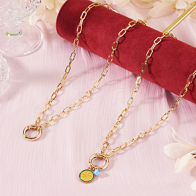 2Pcs Brass Paperclip Chains Necklaces NJEW-TAC0046-1