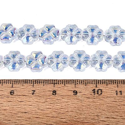 Baking Paint Electroplate Transparent Glass Beads Strands EGLA-Q136-04A-09-1