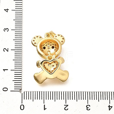 Rack Plating Brass Micro Pave Clear Cubic Zirconia Pendants KK-M309-39C-G-1