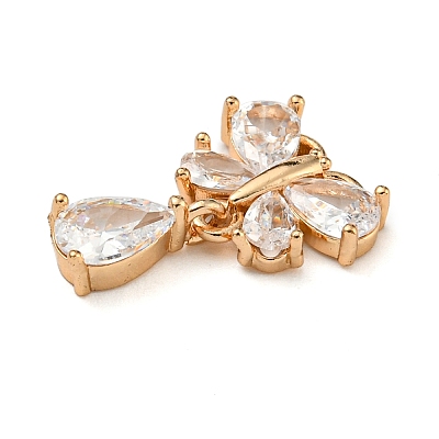 Brass Micro Pave Clear Cubic Zirconia Pendants LS-ZIRC-U003-01G-03-1