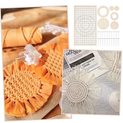 1 Set Wood Blank Coaster Sets AJEW-OC0005-52-1