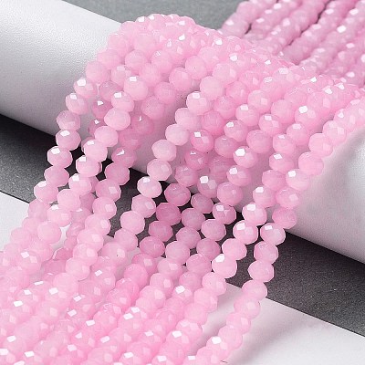 Baking Paint Imitation Jade Glass Bead Strands DGLA-A034-J4MM-A26-1
