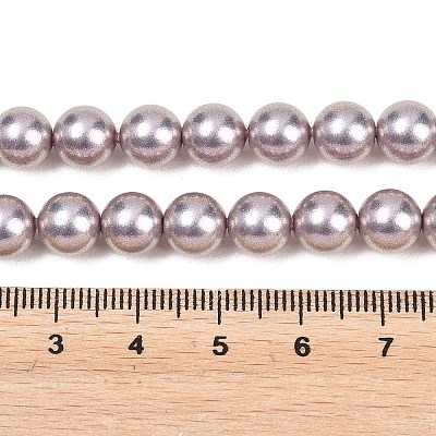 Frosted Glass Pearl Beads Strands GLAA-A044-08A-11-1