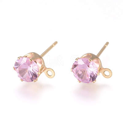 Brass Stud Earring Findings KK-L199-B04-G-1
