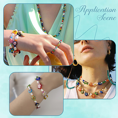 3 Strands Flat Round Handmade Millefiori Glass Beads Strands LAMP-LT0001-15A-1