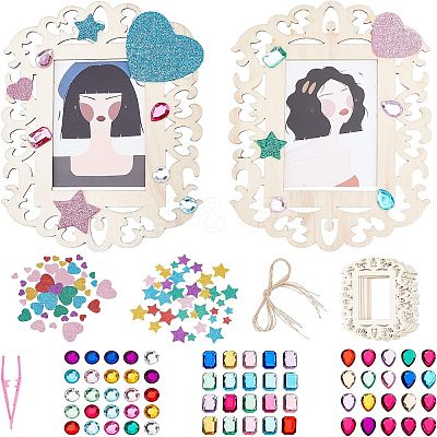 Undyed Wooden Photo Frame DIY-FG0002-86-1