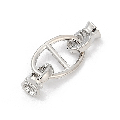Oval Brass Fold Over Clasps KK-U062-43P-1