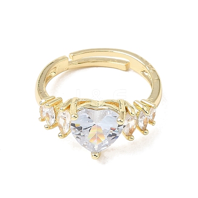 Brass Micro Pave Cubic Zirconia Cuff Open Rings CU-CBA5C10-09G-1